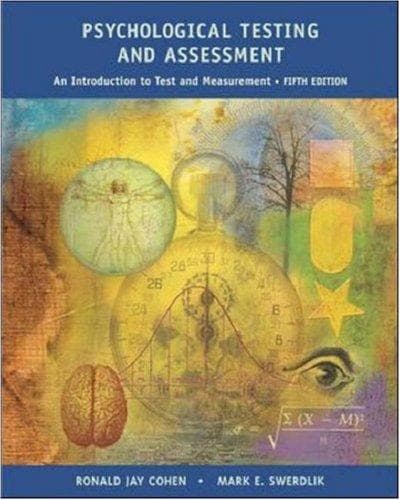 Cover of Psychological testing and assessment by Cohen, Ronald Jay