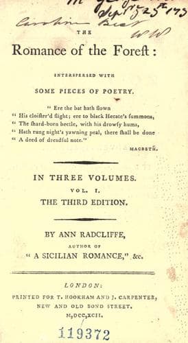 Cover of The Romance of the Forest by Ann Radcliffe