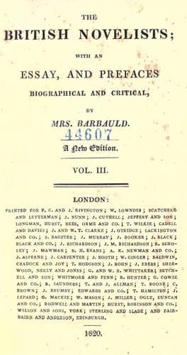 Cover of Clarissa, or, The History of a Young Lady by Samuel Richardson