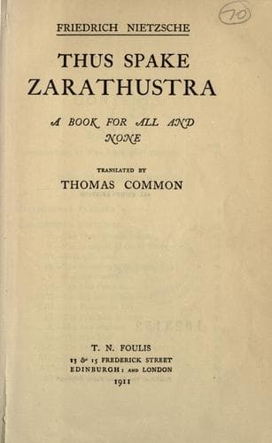 Cover of Also sprach Zarathustra by Friedrich Nietzsche