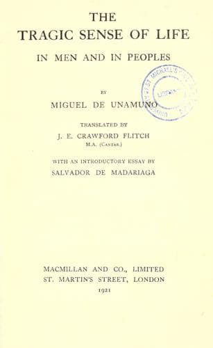 Cover of Del sentimiento trágico de la vida en los hombres y en los pueblos by Miguel de Unamuno
