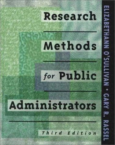 Cover of Research methods for public administrators by Elizabethann O'Sullivan