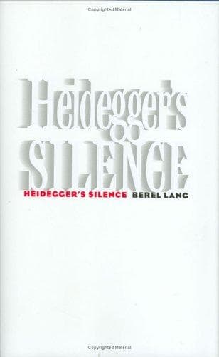 Cover of Heidegger's silence by Berel Lang