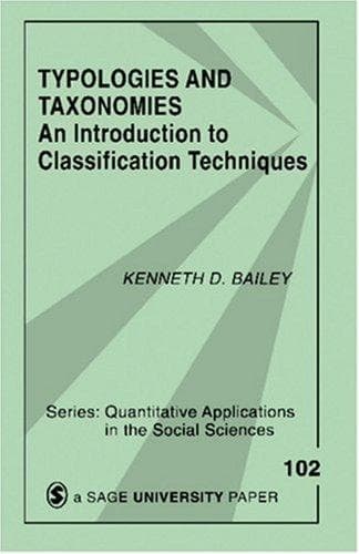 Cover of Typologies and taxonomies by Kenneth D. Bailey