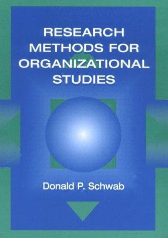 Cover of Research methods for organizational studies by Donald P. Schwab