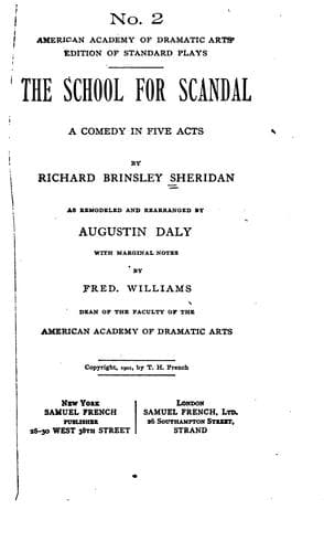 Cover of The School for Scandal by Richard Brinsley Sheridan