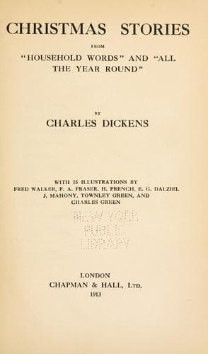Cover of Christmas Stories [21 stories] by Charles Dickens