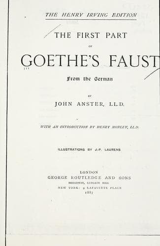 Cover of Faust, First Part by Johann Wolfgang von Goethe
