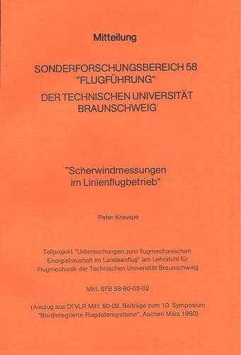 Cover of Wind shear measuring on board an airliner by Peter Krauspe