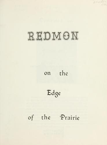 Cover of Redmon on the edge of the prairie by Redmon Historical Committee