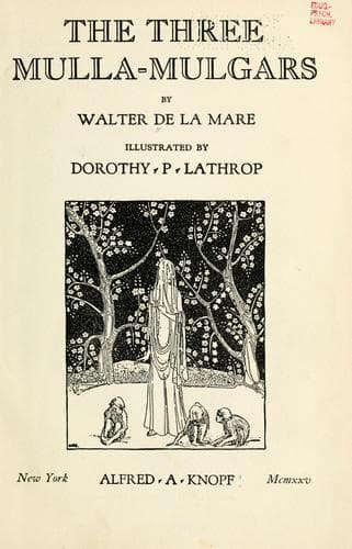 Cover of The three royal monkeys, or the three mulla-mulgars by Walter De la Mare