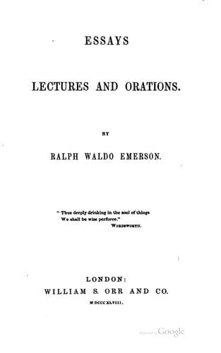 Cover of Essays and Lectures by Ralph Waldo Emerson