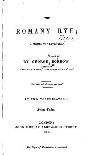 Cover of The Romany Rye by George Henry Borrow