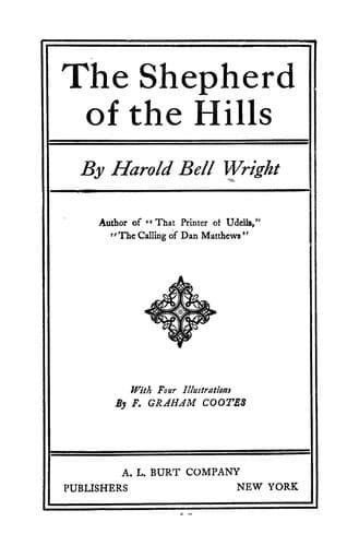 Cover of The Shepherd of the Hills by Harold Bell Wright