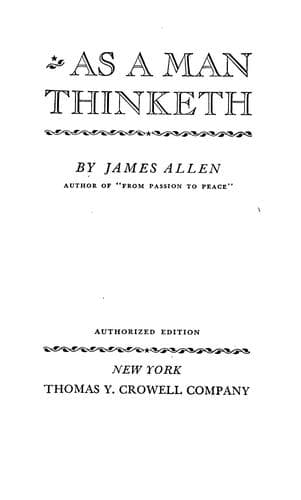 Cover of As a Man Thinketh by James Allen