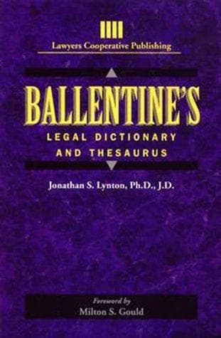 Cover of Ballentine's legal dictionary and thesaurus by Jonathan S. Lynton