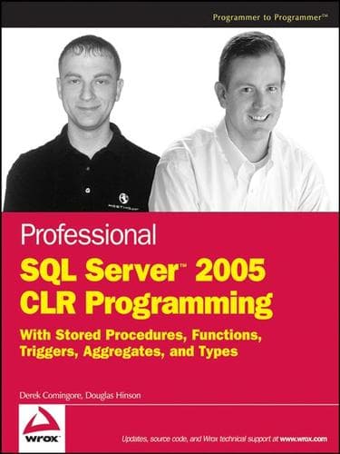 Cover of Professional SQL server 2005 CLR programming by Derek Comingore