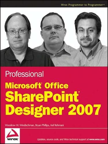 Cover of Professional Microsoft SharePoint designer 2007 by Woody Windischman