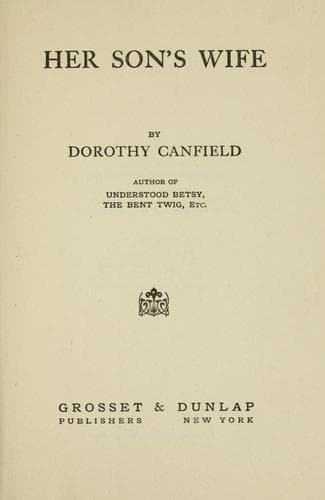 Cover of Her son's wife by Dorothy Canfield Fisher
