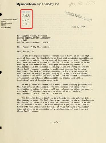 Cover of Parcel p-2a, Charlestown by Myerson/Allen and Company, Inc