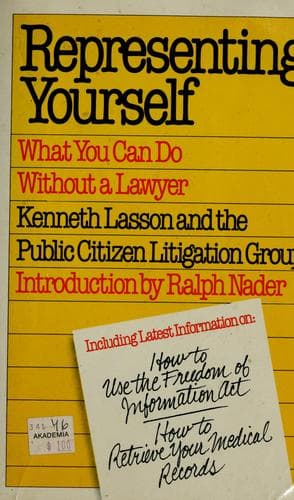 Cover of Representing yourself by Kenneth Lasson
