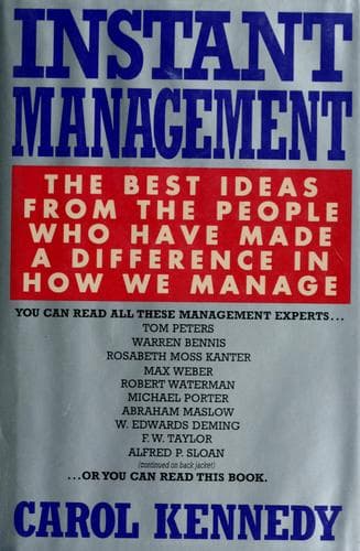 Cover of Instant Management by Carol Kennedy