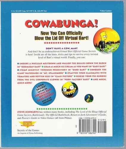 Cover of Virtual Bart: Official Game Secrets by Steven A. Schwartz