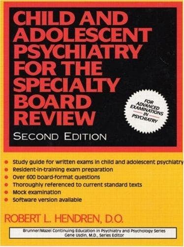 Cover of Child and adolescent psychiatry for the specialty board review by Robert L. Hendren