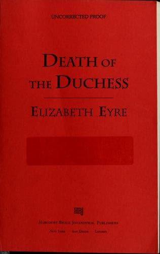 Cover of Death of the duchess by Elizabeth Eyre