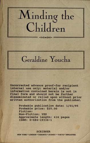 Cover of Minding the children by Geraldine Youcha