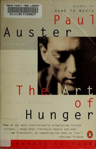 Cover of The art of hunger by Paul Auster