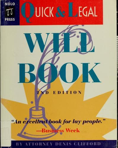 Cover of Quick & legal will book by Denis Clifford