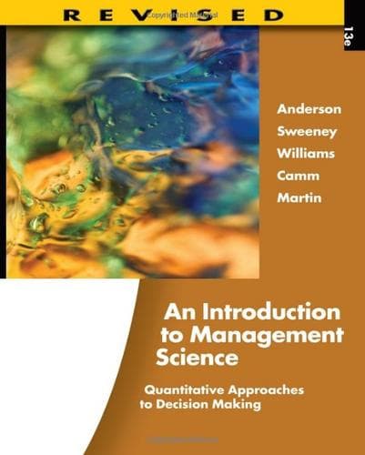 Cover of An Introduction to Management Science by David Ray Anderson