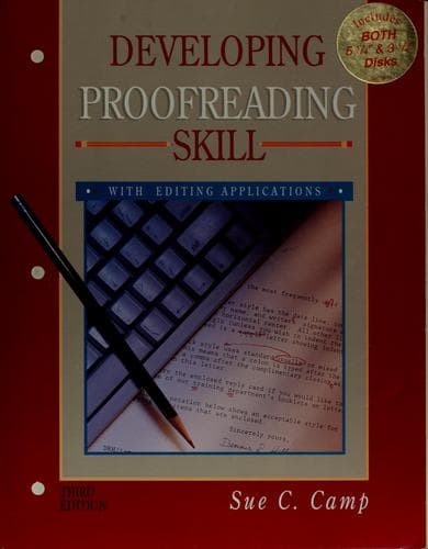 Cover of Developing proofreading skill by Sue C. Camp
