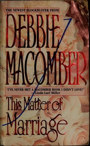 Cover of This Matter of Marriage by Debbie Macomber