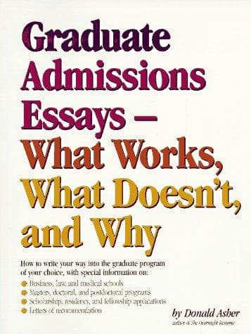 Cover of Graduate Admissions Essays by Donald Asher