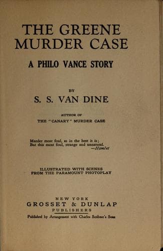 Cover of The Greene Murder Case by Willard Huntington Wright