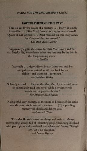Cover of Pawing through the past by Rita Mae Brown