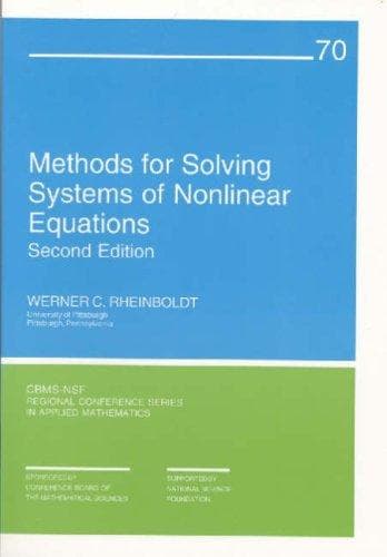 Cover of Methods for solving systems of nonlinear equations by Werner C. Rheinboldt