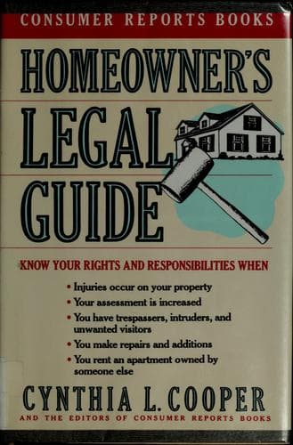 Cover of Homeowner's legal guide by Cynthia L. Cooper