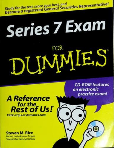 Cover of Series 7 exam for dummies by Steve Rice