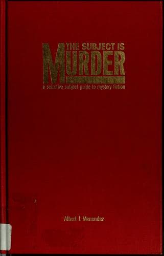 Cover of The subject is murder by Albert J. Menendez