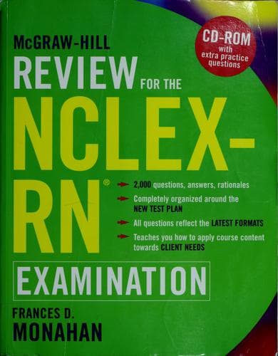Cover of McGraw-Hill review for the NCLEX-RN examination by Frances Donovan Monahan