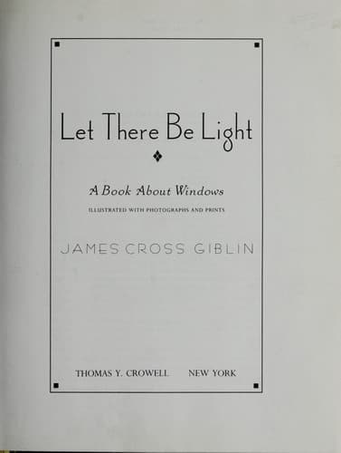 Cover of Let there be light by James Giblin