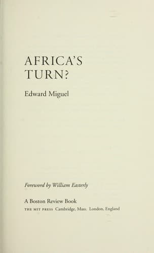 Cover of Africa's turn? by Edward Miguel