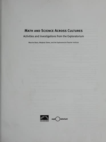 Cover of Math and science across cultures by Maurice Bazin