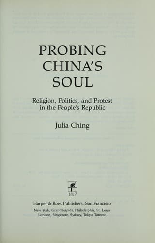 Cover of Probing China's soul by Julia Ching