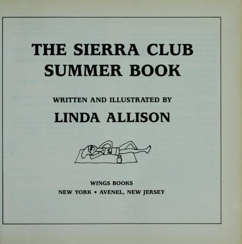 Cover of The Sierra Club summer book by Linda Allison