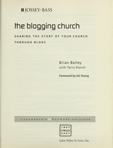 Cover of The blogging church by Brian Bailey