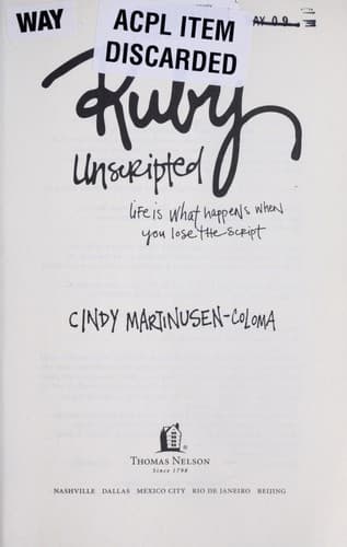 Cover of Ruby unscripted by Cindy Martinusen-Coloma